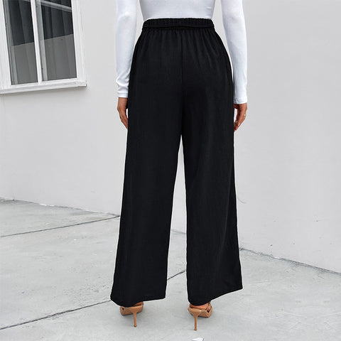 METAVERSMALL 2025 cross-border casual high-waisted wide-leg pants straight commuting new casual pants New autumn and winter loose suit pants