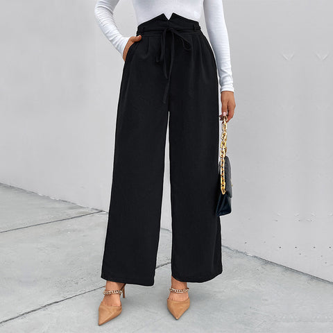 METAVERSMALL 2025 cross-border casual high-waisted wide-leg pants straight commuting new casual pants New autumn and winter loose suit pants