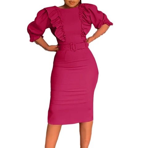 2025 D097  New Cross-border Women's Clothing New Temperament Slim Office Large Size African 2025 Dresses